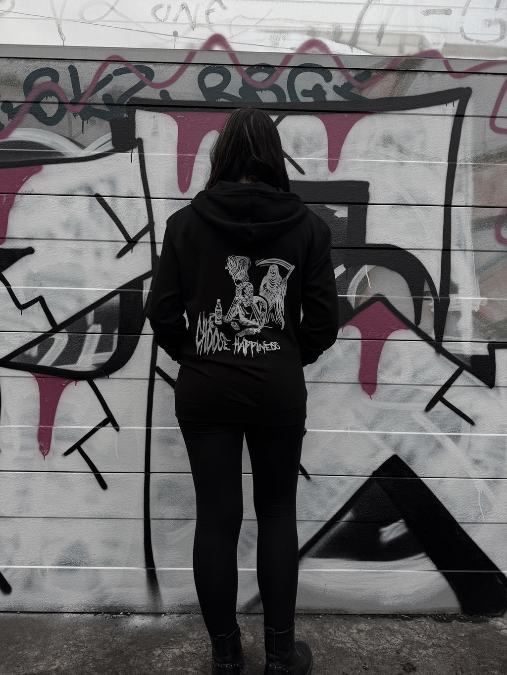 CHOOSE HAPPINESS ZIP HOODIE