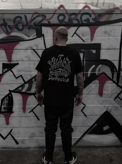 Relaxed Fit T-Shirt "Burn your local Dorfbulle"